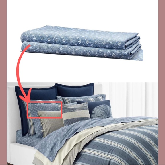 NIB $150 Lauren Ralph Lauren [ 2‎ Standard ] Diamond Pillowcase Pair in Gavin - Picture 1 of 10